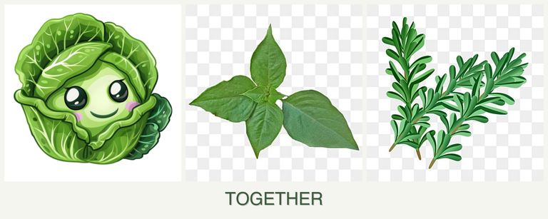 Can you plant cabbage, basil and rosemary together?