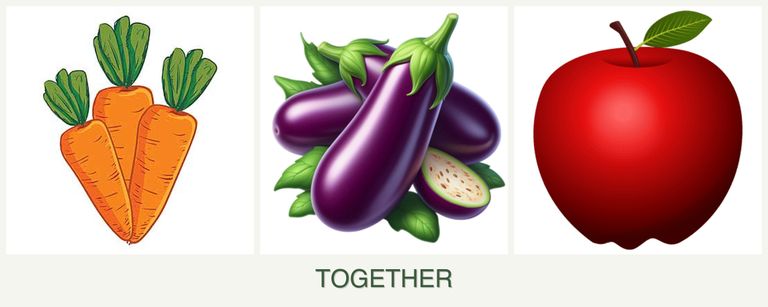 Can you plant carrots, eggplant and apples together?