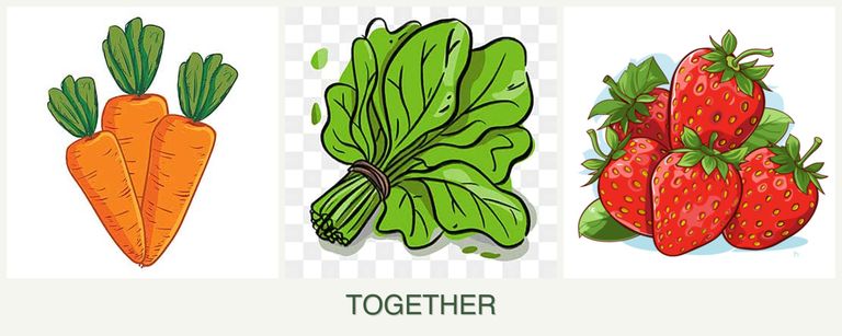 Can you plant carrots, spinach and strawberries together?