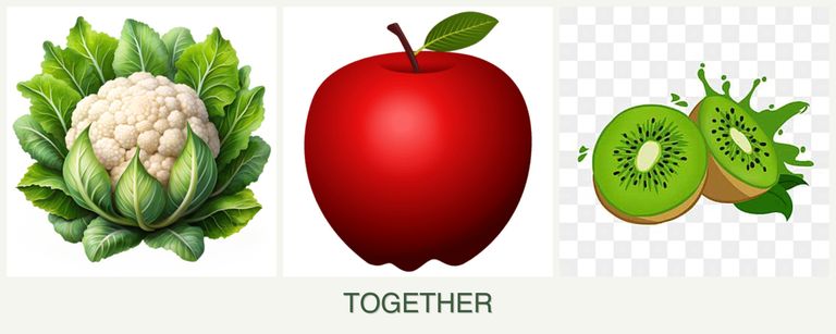 Can you plant cauliflower, apples and kiwi together?
