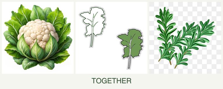 Can you plant cauliflower, kale and rosemary together?