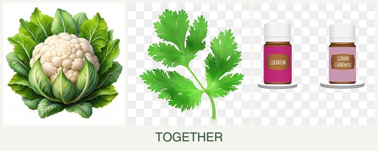 Can you plant cauliflower, parsley and geraniums together?