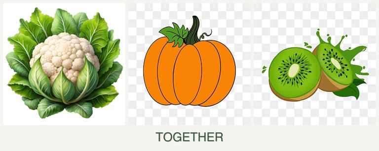 Can you plant cauliflower, pumpkin and kiwi together?