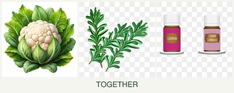 Can you plant cauliflower, rosemary and geraniums together?