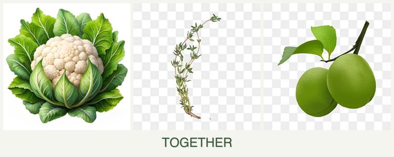 Can you plant cauliflower, thyme and plums together?
