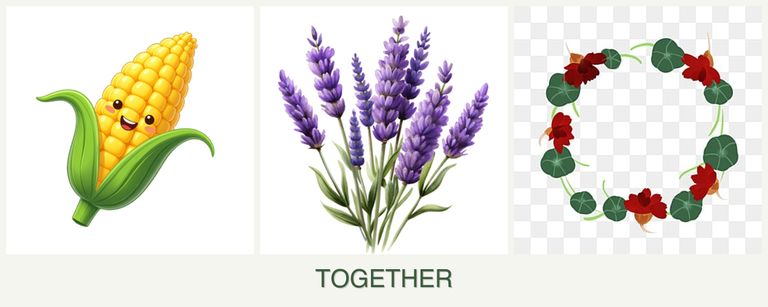 Can you plant corn, lavender and nasturtiums together?