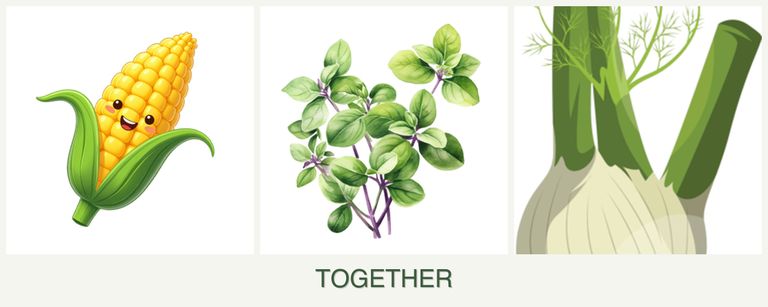 Can you plant corn, oregano and fennel together?