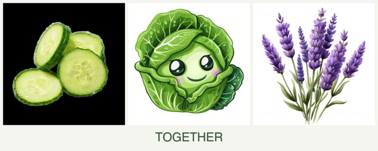 Can you plant cucumbers, cabbage and lavender together?