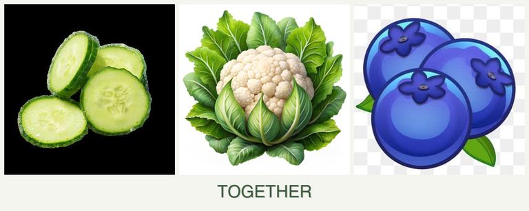 Can you plant cucumbers, cauliflower and blueberries together?