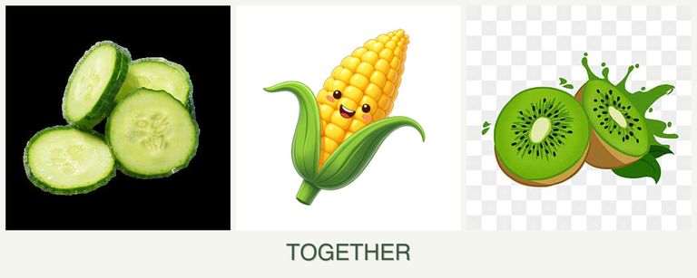 Can you plant cucumbers, corn and kiwi together?