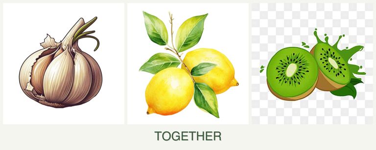 Can you plant garlic, lemons and kiwi together?