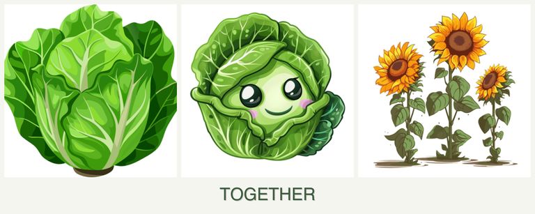 Can you plant lettuce, cabbage and sunflowers together?