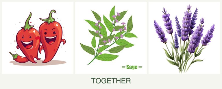 Can you plant peppers, sage and lavender together?